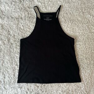 Black ribbed tank top